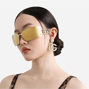 NEW DG2319 02/5A DOLCE&GABBANA GOLD SHIELD SUNGLASSES DG2319